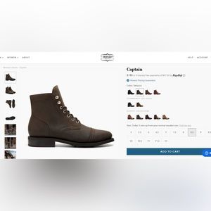 Thursday Boot - Women’s Captain Boot (size 8.5, tobacco color) NEW IN BOX